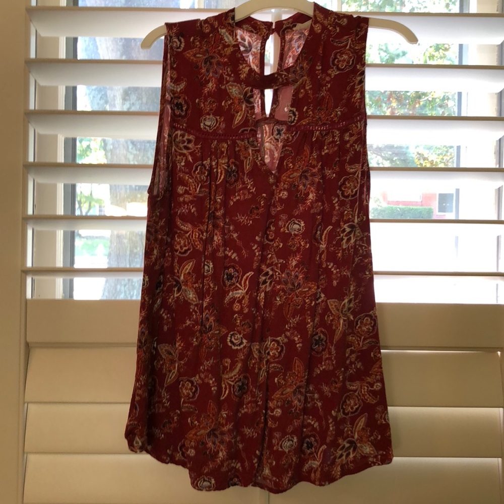 Paisley wine colored top